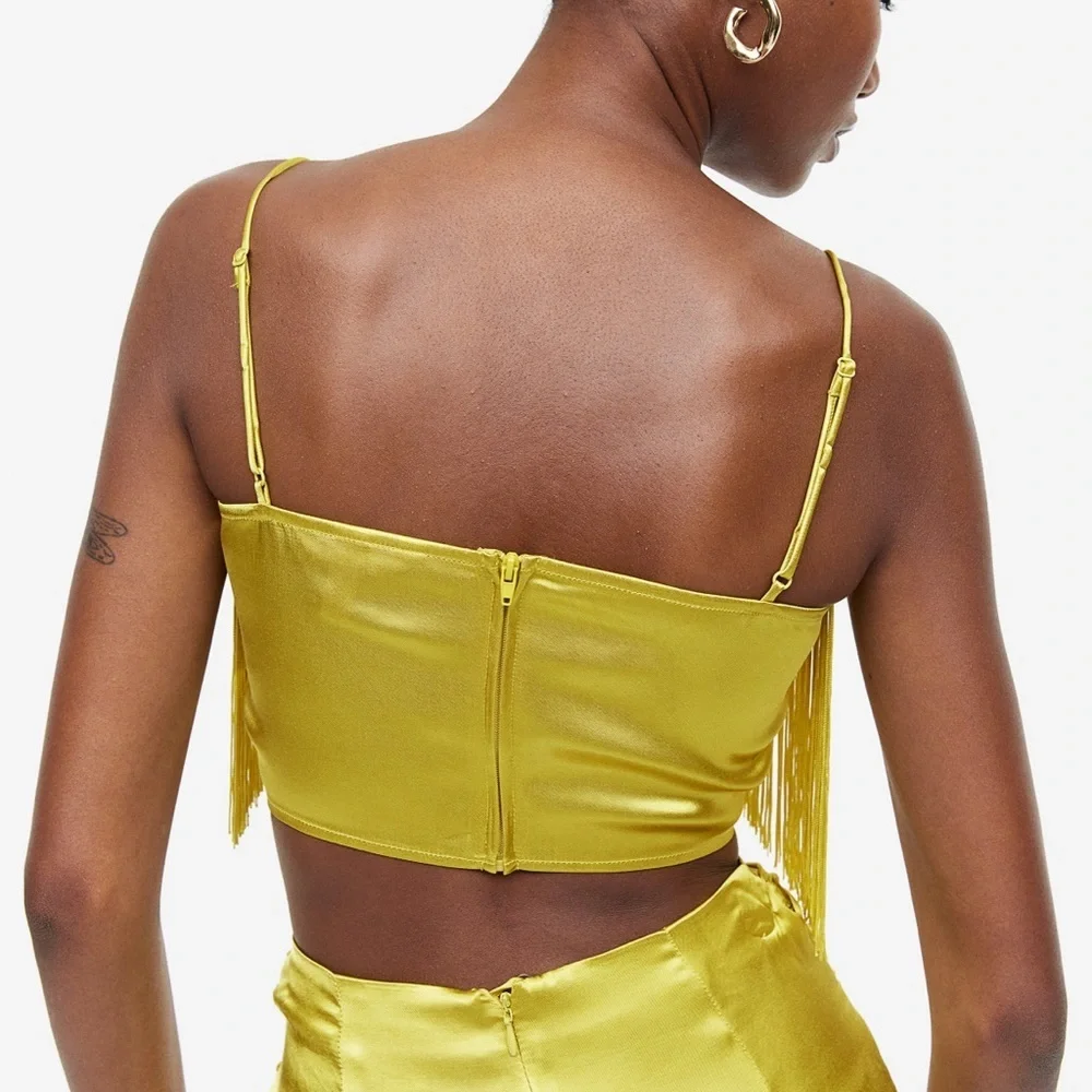 Fringe satin top - Picture 3 of 5